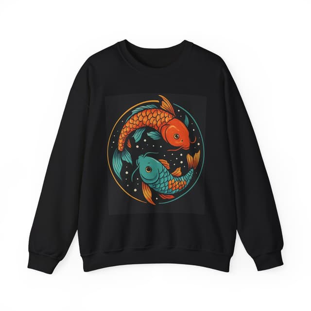 Ying Yang Koi Unisex Sweatshirt - Cozy Crewneck, Artistic Apparel