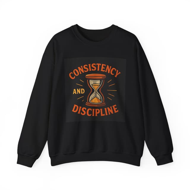 Consistency and Discipline Unisex Sweatshirt - Cozy Crewneck, Artistic Apparel